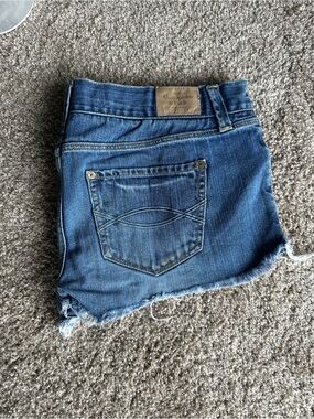 Abercrombie & Fitch Blue Denim Cutoff Mini Skirt